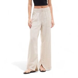 Athleta Retreat Linen High Rise Wide Leg Pant Size 4